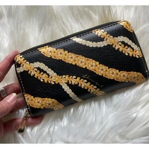 NEW Puakenikeni Hawaiian Wallet 2BDesired Lei Black Yellow